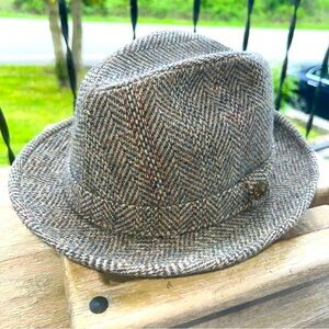Pendleton Tweed Fedora Hat Size 7 1/4 100% Virgin Wool USA VTG
